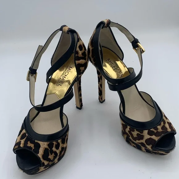 MICHAEL KORS HEELS LEOPARD PRINT SIZE 7 - Picture 9 of 10
